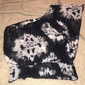 One shoulder sheer top